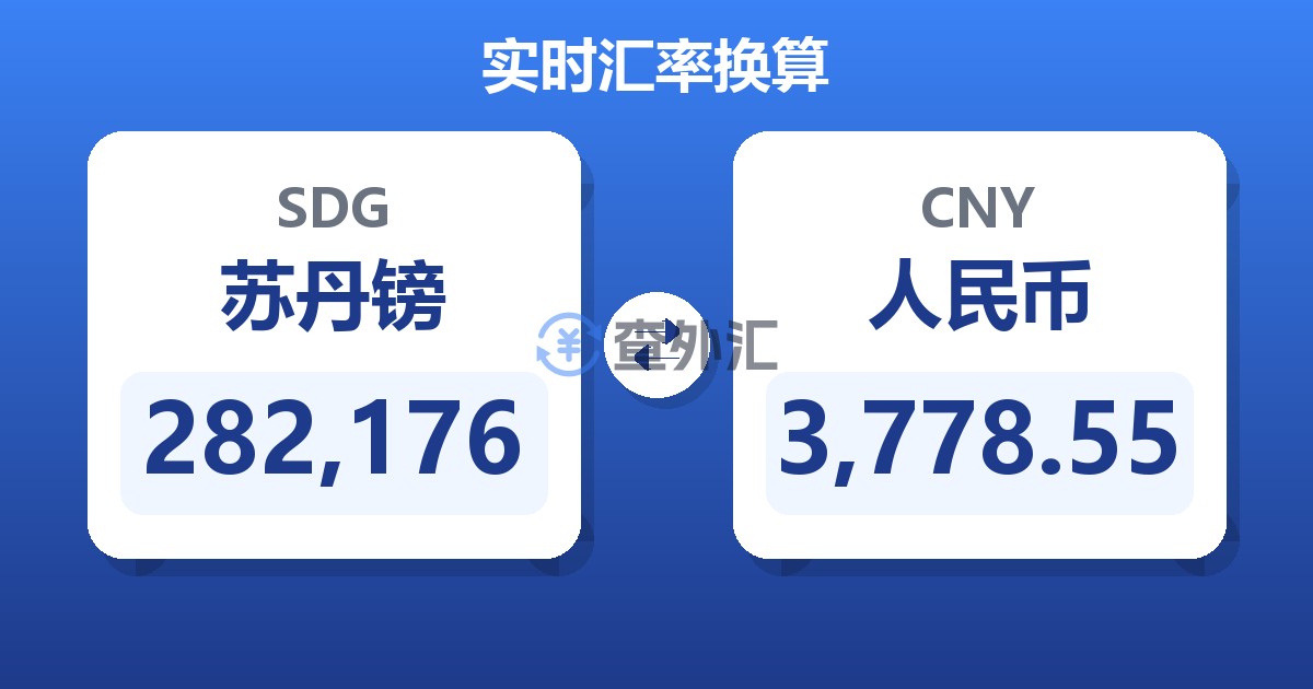 282,176苏丹镑兑人民币