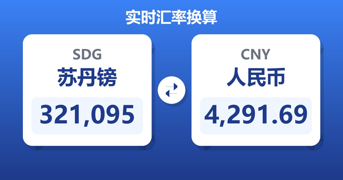 321,095苏丹镑兑人民币
