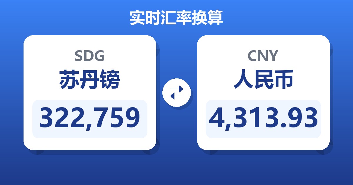 322,759苏丹镑兑人民币