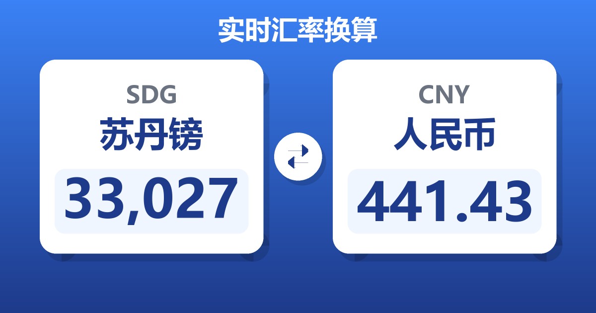 33,027苏丹镑兑人民币