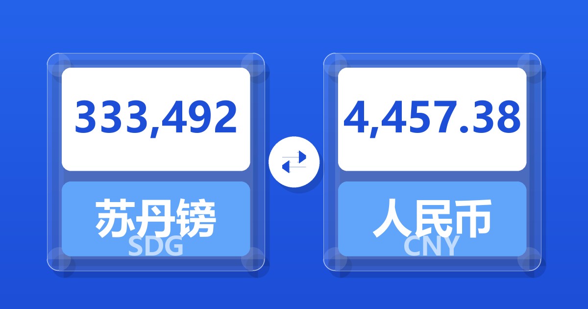 333,492苏丹镑兑人民币