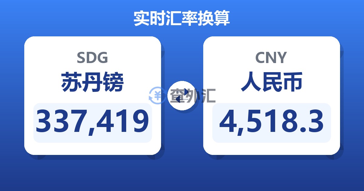 337,419苏丹镑兑人民币