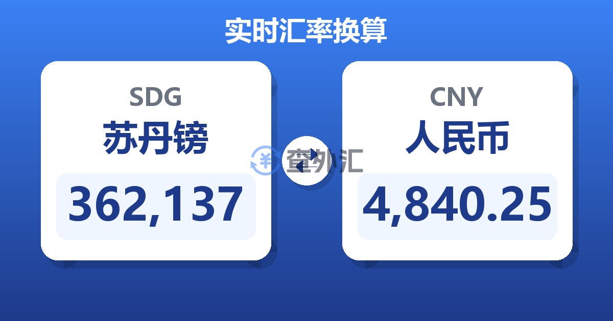 362,137苏丹镑兑人民币