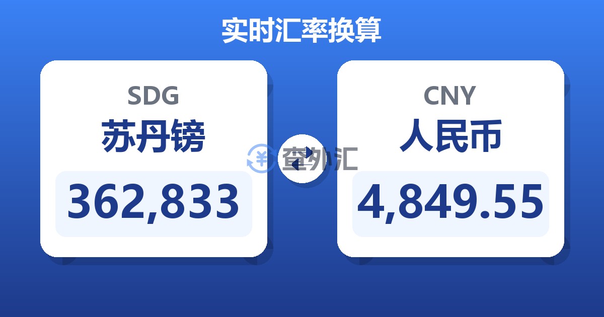 362,833苏丹镑兑人民币