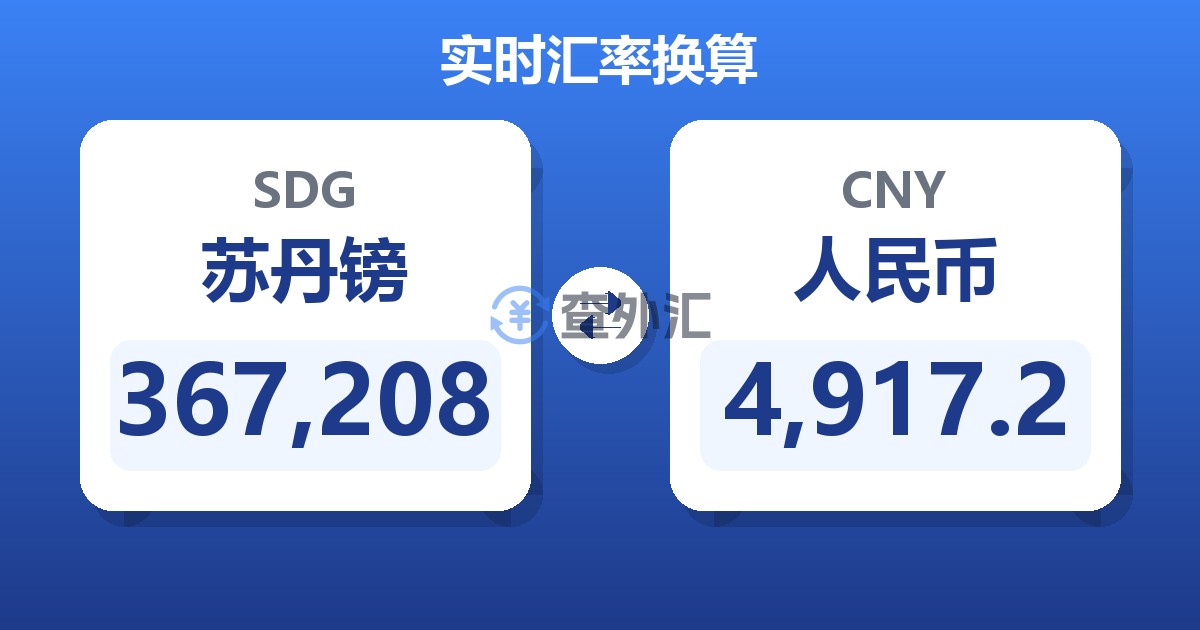 367,208苏丹镑兑人民币