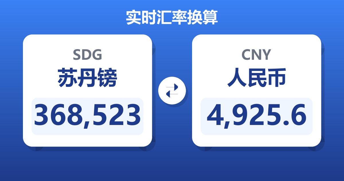 368,523苏丹镑兑人民币