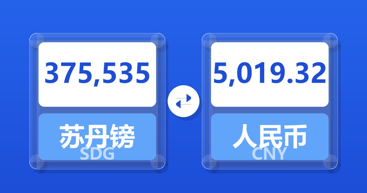 375,535苏丹镑兑人民币