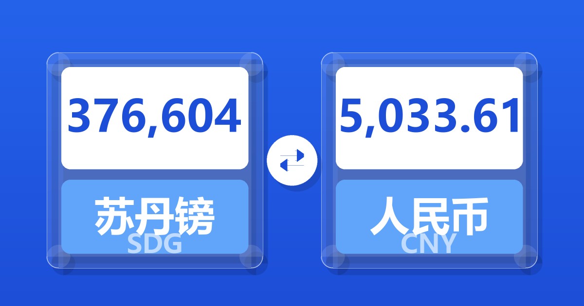 376,604苏丹镑兑人民币
