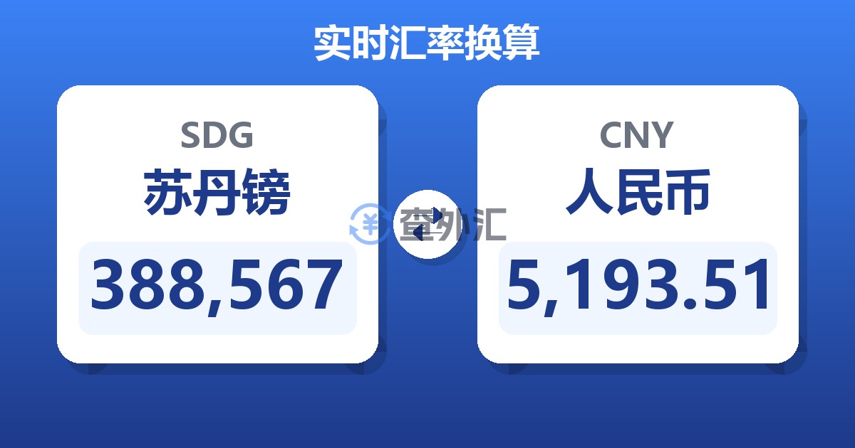 388,567苏丹镑兑人民币
