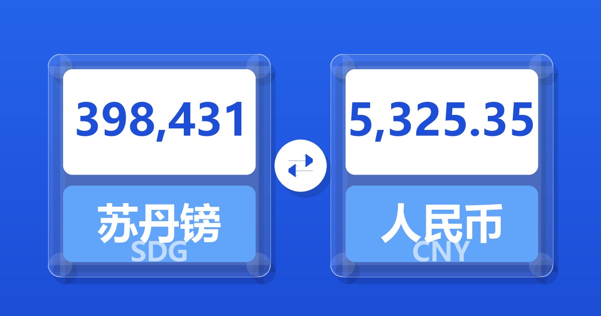 398,431苏丹镑兑人民币