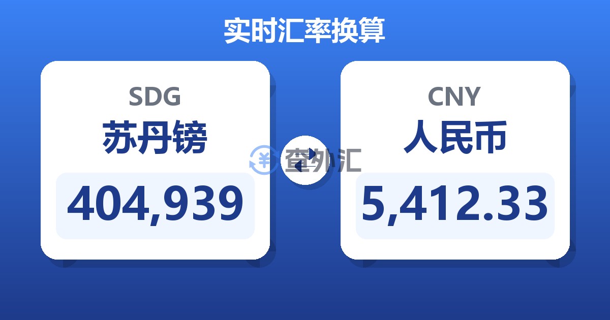 404,939苏丹镑兑人民币