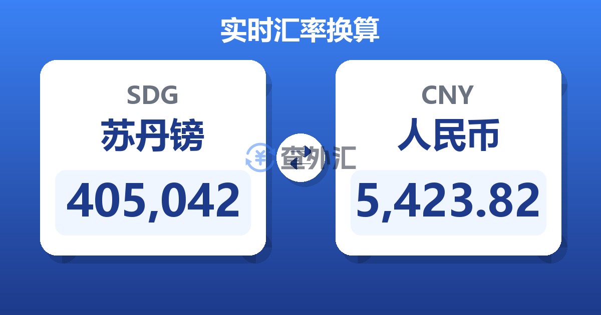 405,042苏丹镑兑人民币