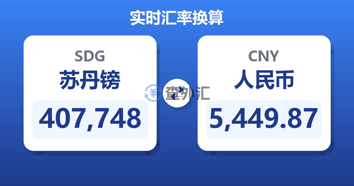 407,748苏丹镑兑人民币
