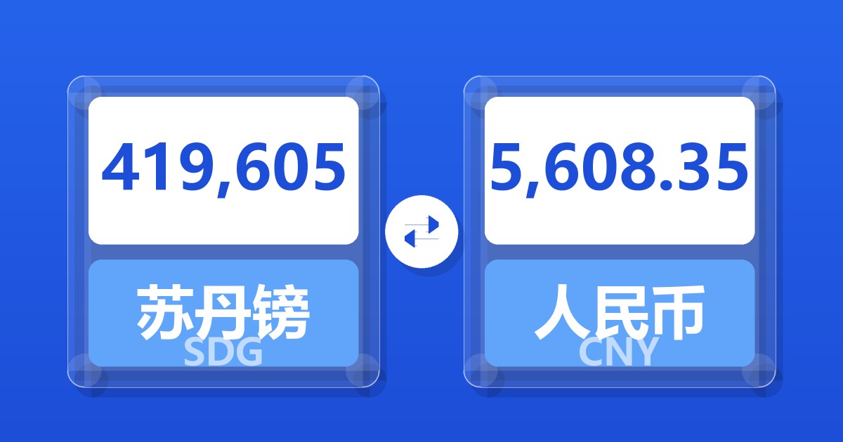 419,605苏丹镑兑人民币