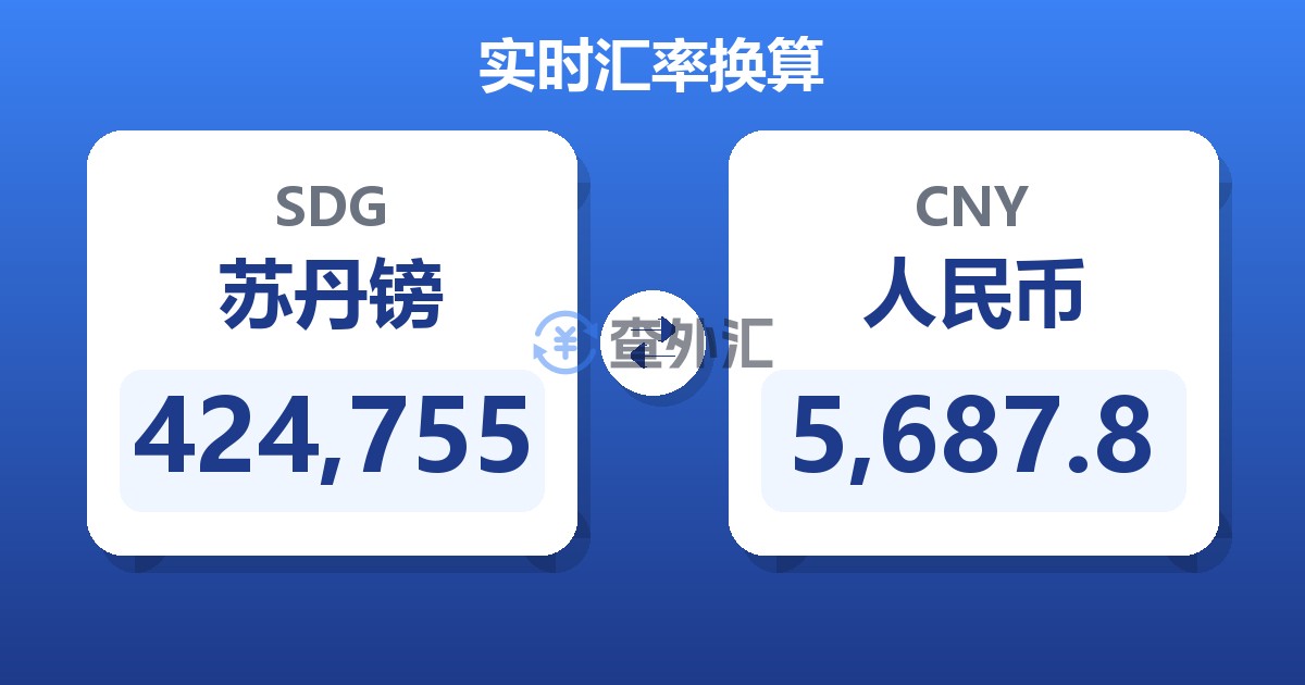 424,755苏丹镑兑人民币