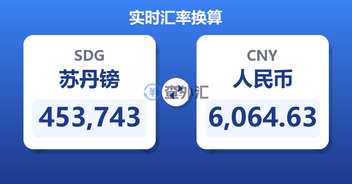 453,743苏丹镑兑人民币