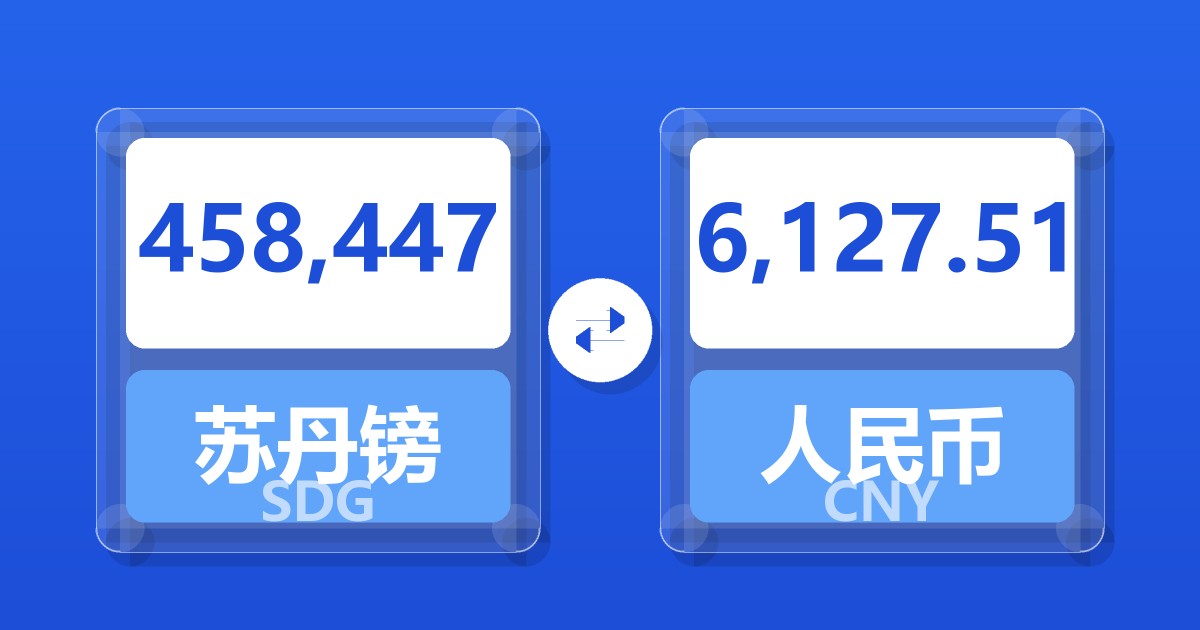 458,447苏丹镑兑人民币