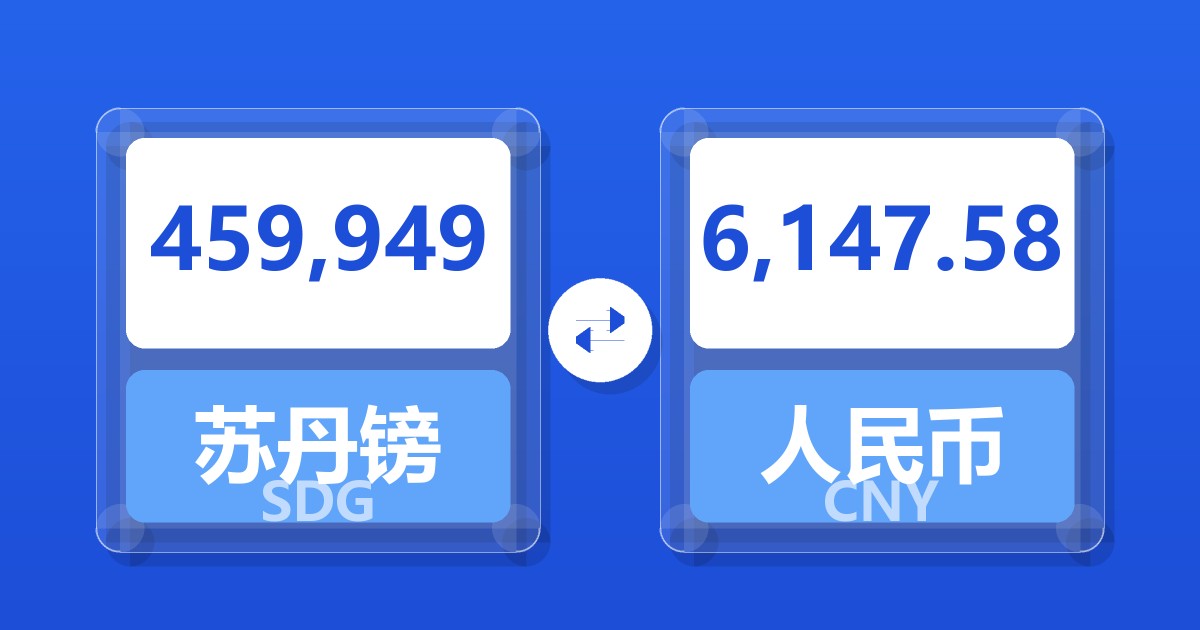 459,949苏丹镑兑人民币