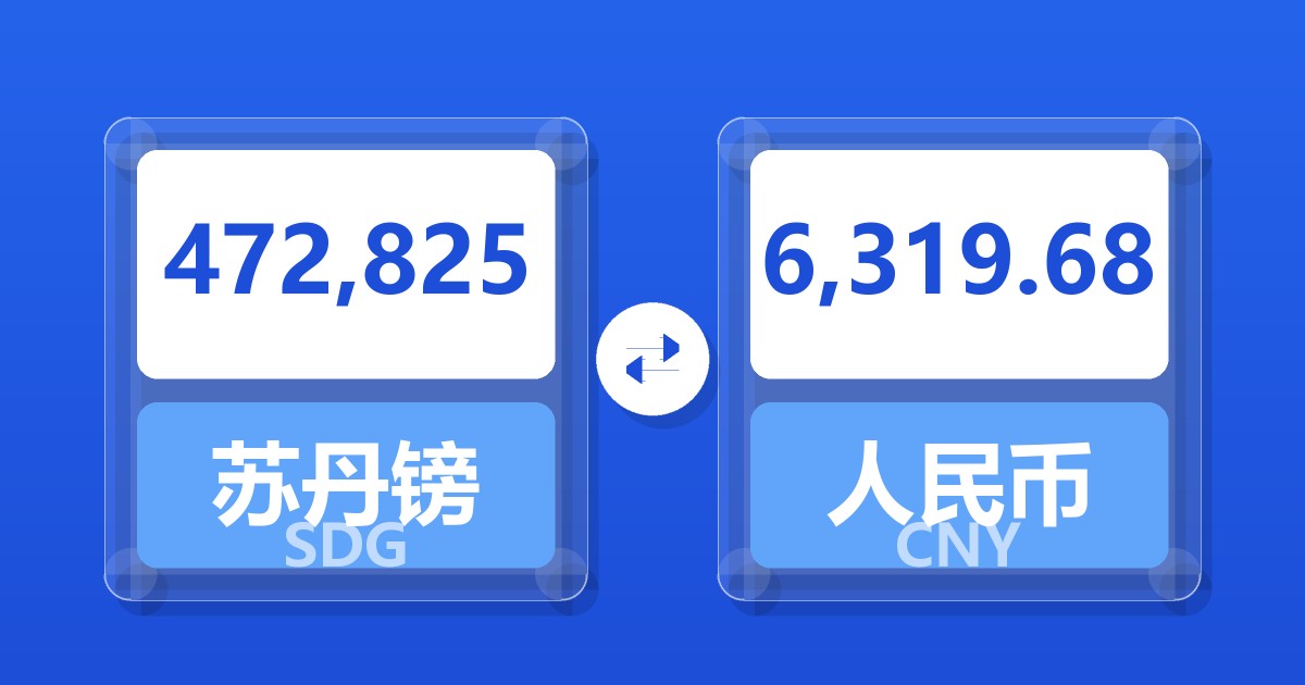 472,825苏丹镑兑人民币