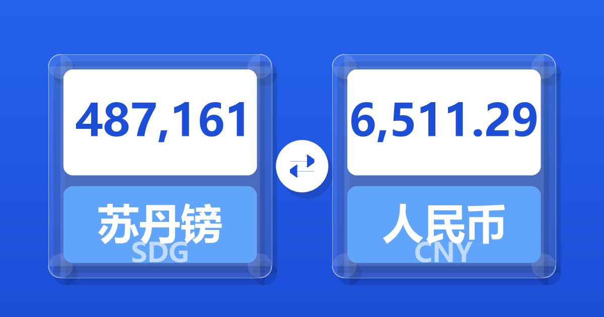 487,161苏丹镑兑人民币