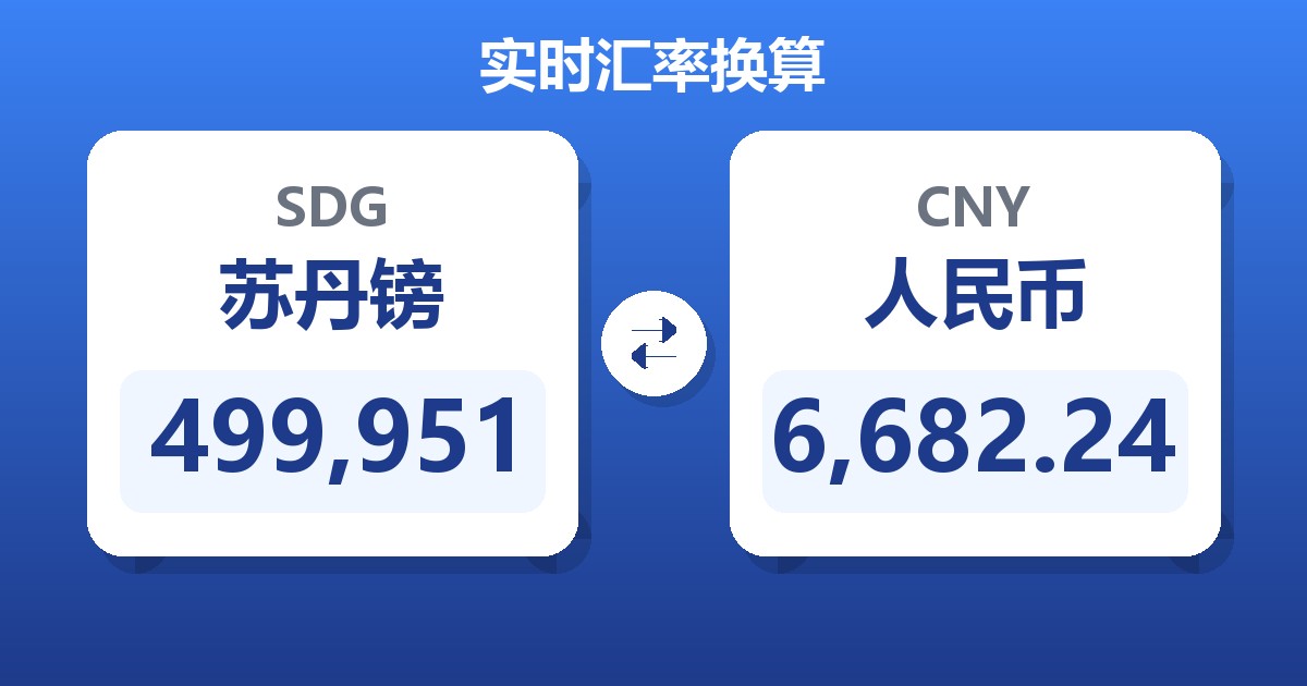 499,951苏丹镑兑人民币