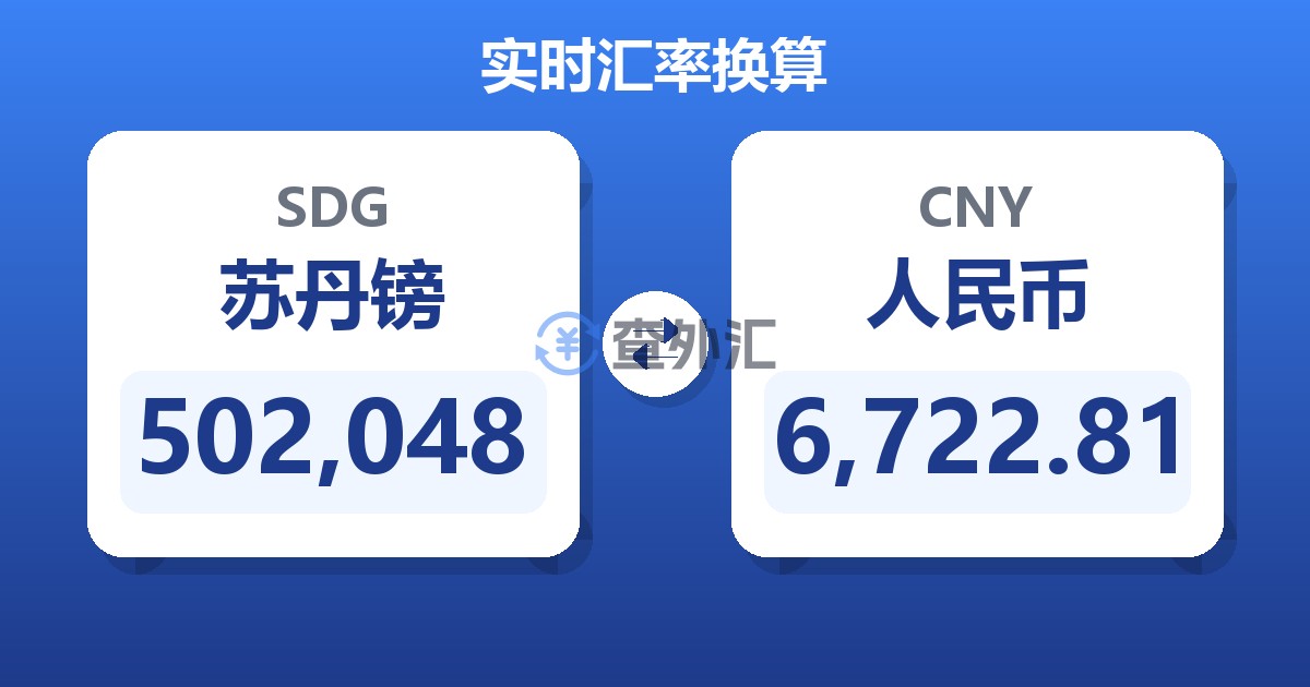 502,048苏丹镑兑人民币