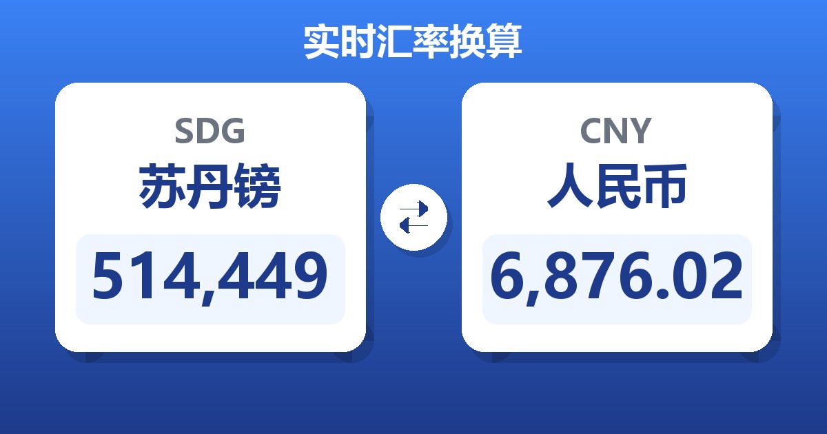 514,449苏丹镑兑人民币