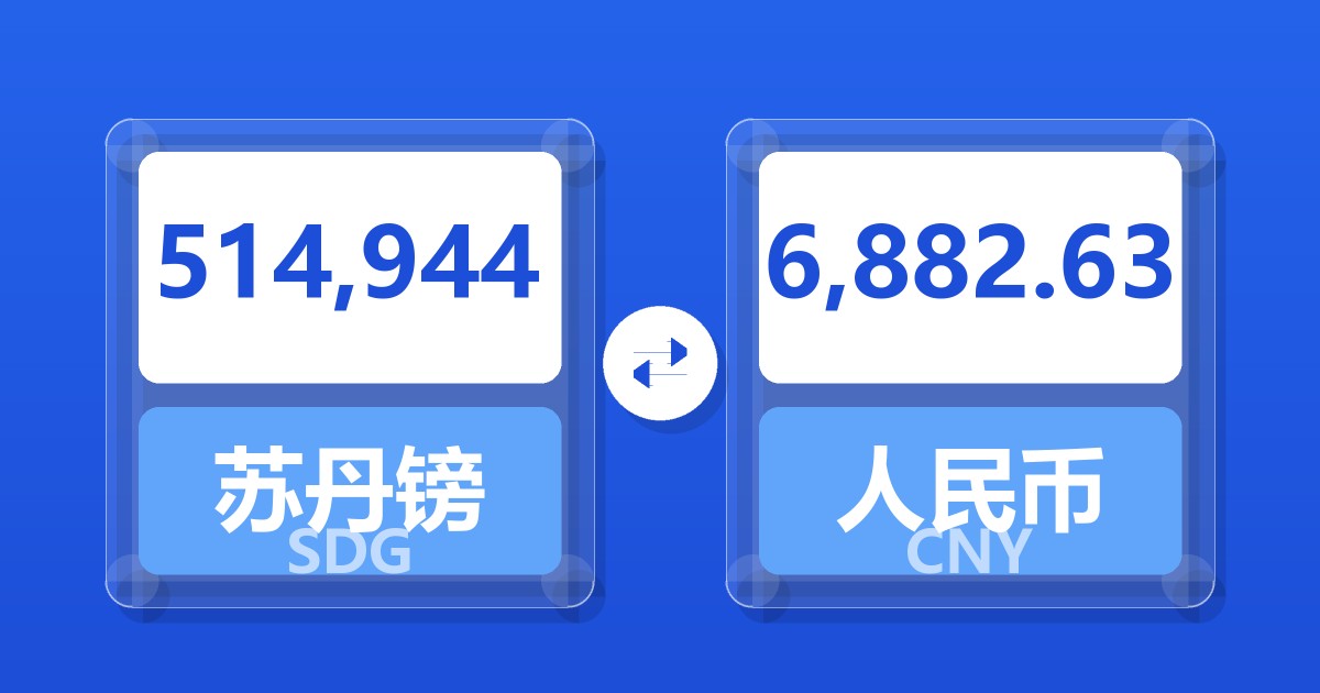 514,944苏丹镑兑人民币