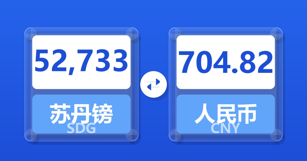 52,733苏丹镑兑人民币