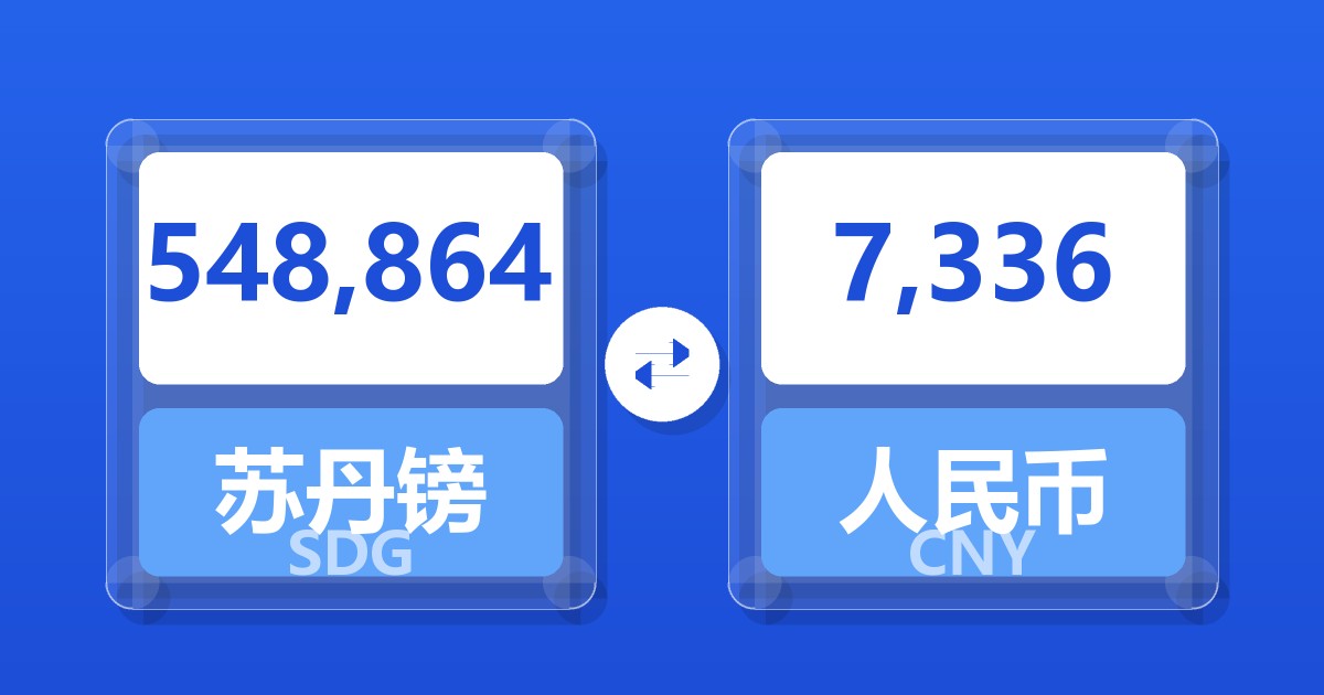 548,864苏丹镑兑人民币