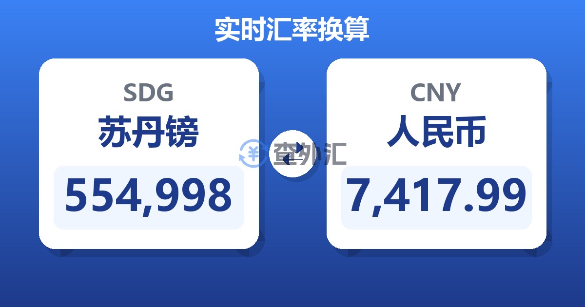 554,998苏丹镑兑人民币
