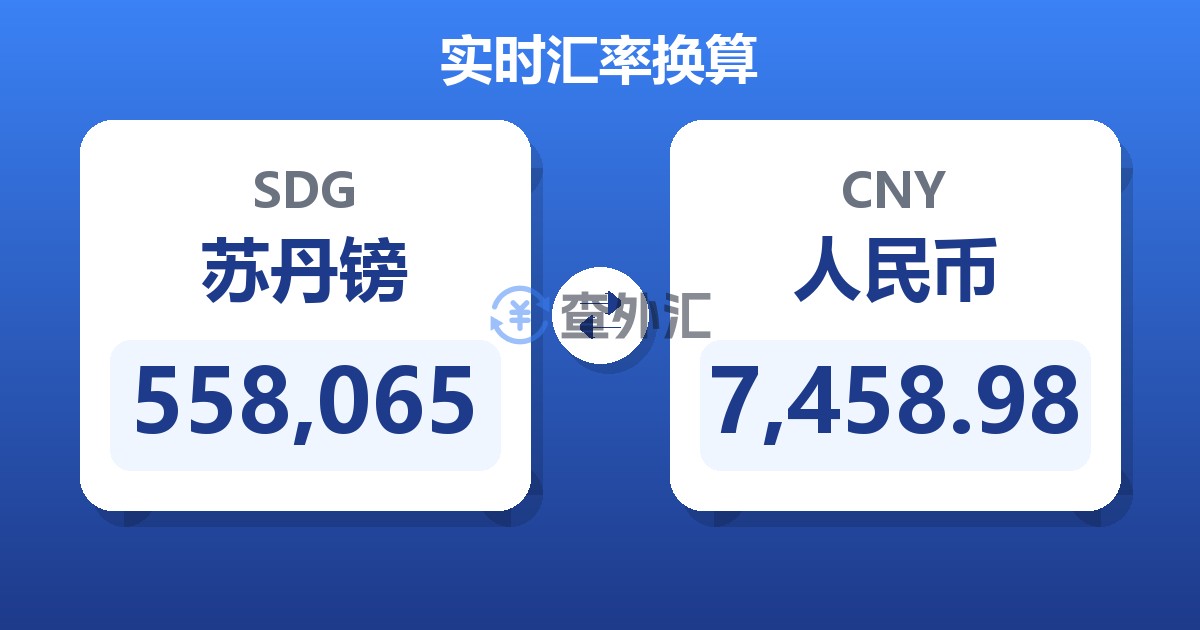 558,065苏丹镑兑人民币
