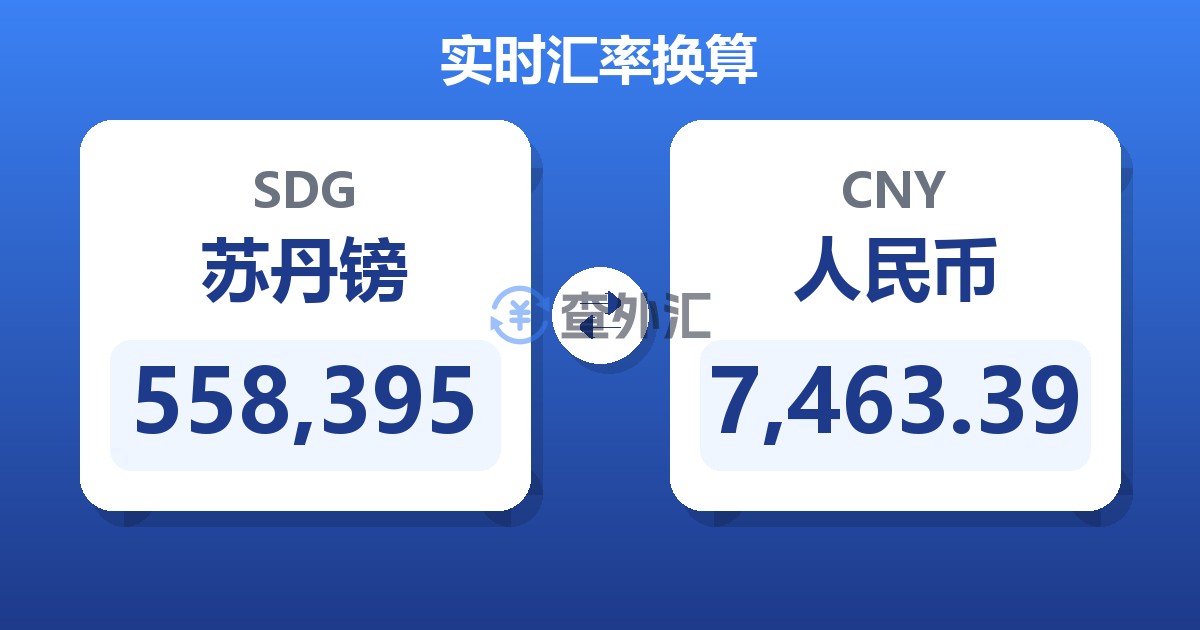 558,395苏丹镑兑人民币