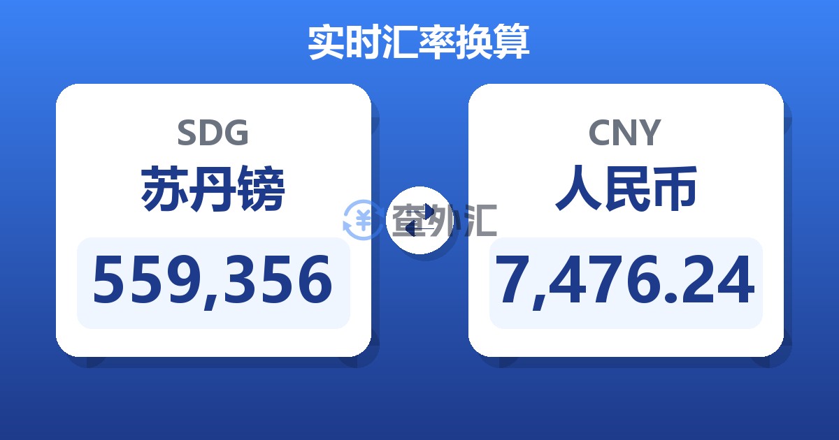 559,356苏丹镑兑人民币