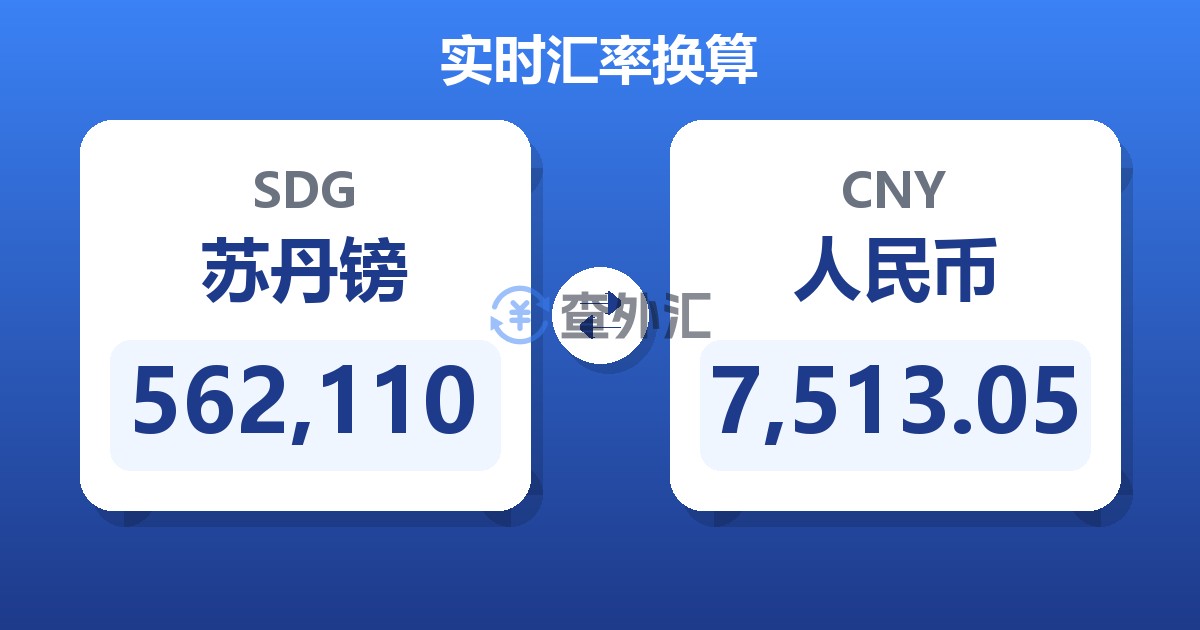 562,110苏丹镑兑人民币
