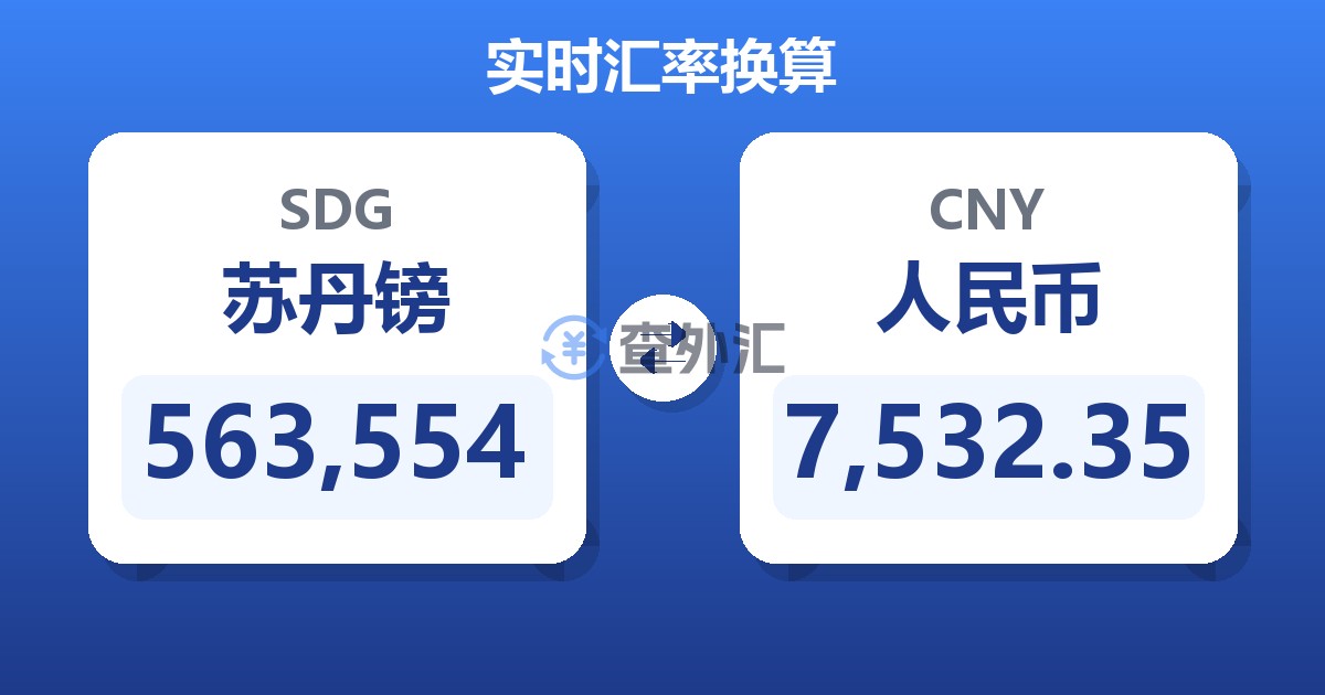 563,554苏丹镑兑人民币