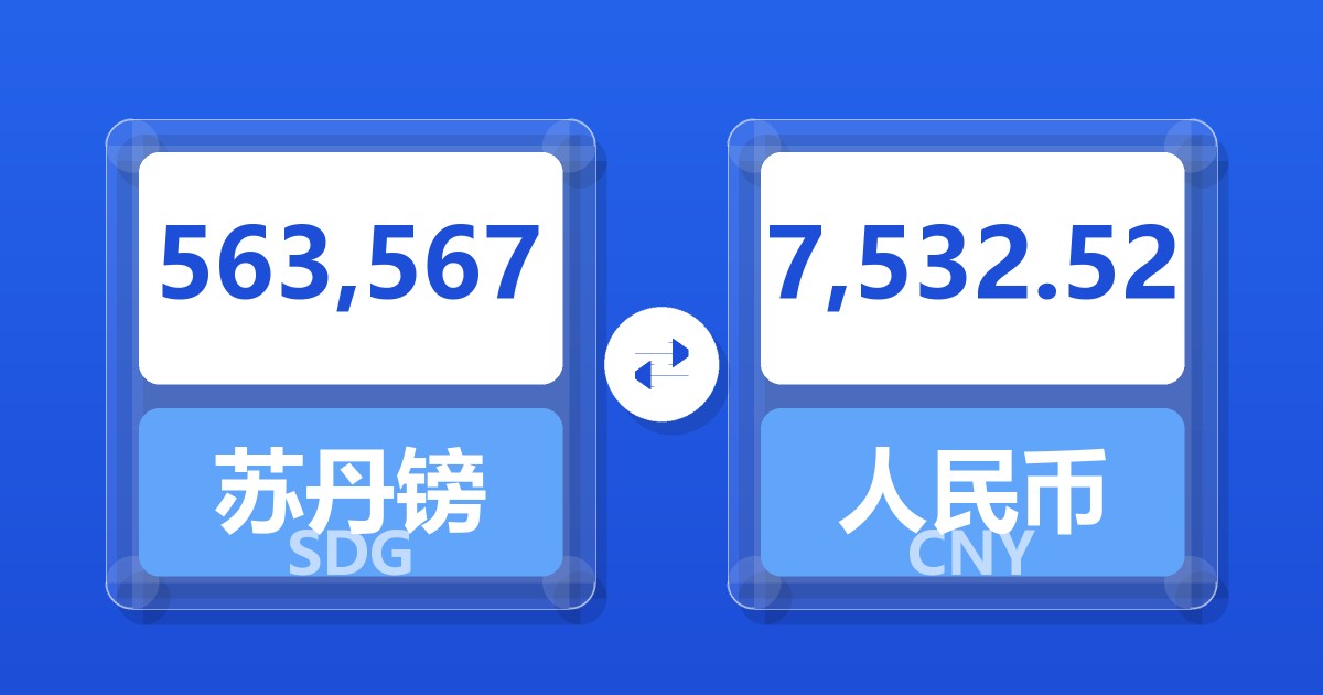 563,567苏丹镑兑人民币