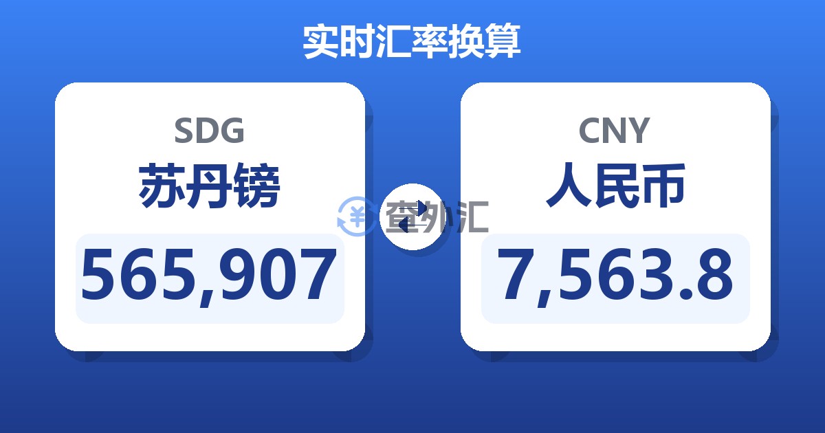 565,907苏丹镑兑人民币