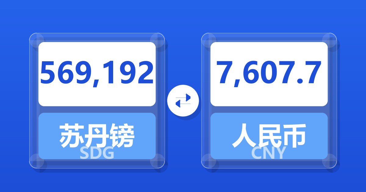 569,192苏丹镑兑人民币