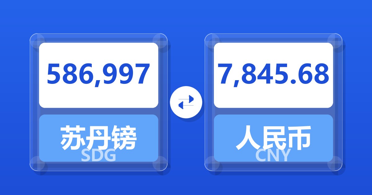 586,997苏丹镑兑人民币