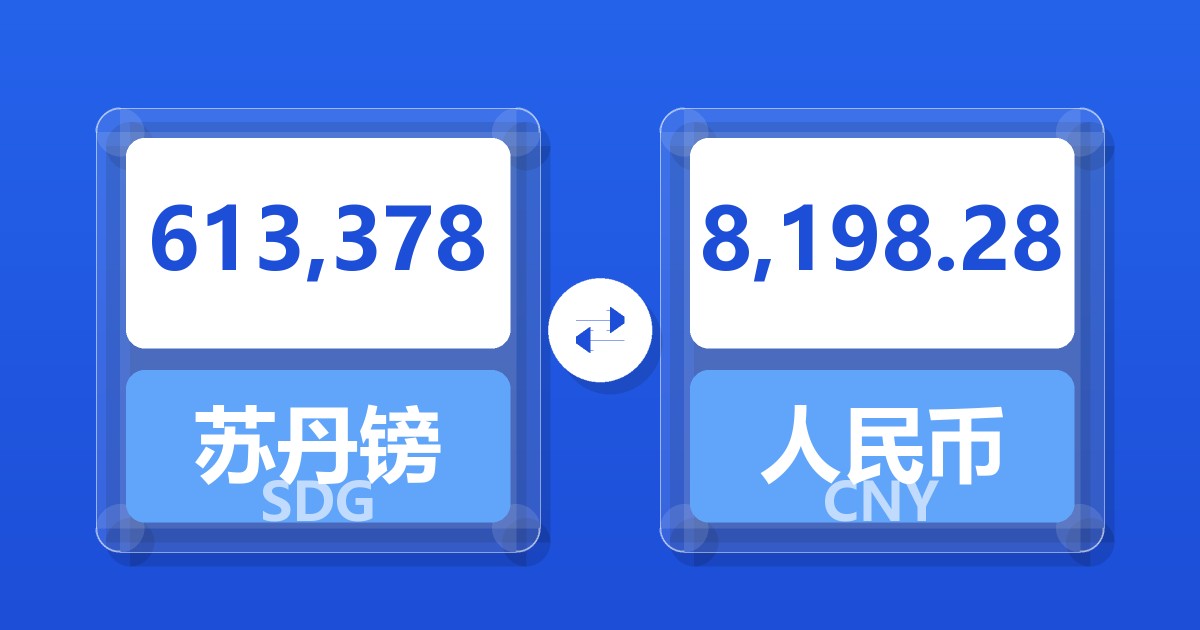 613,378苏丹镑兑人民币