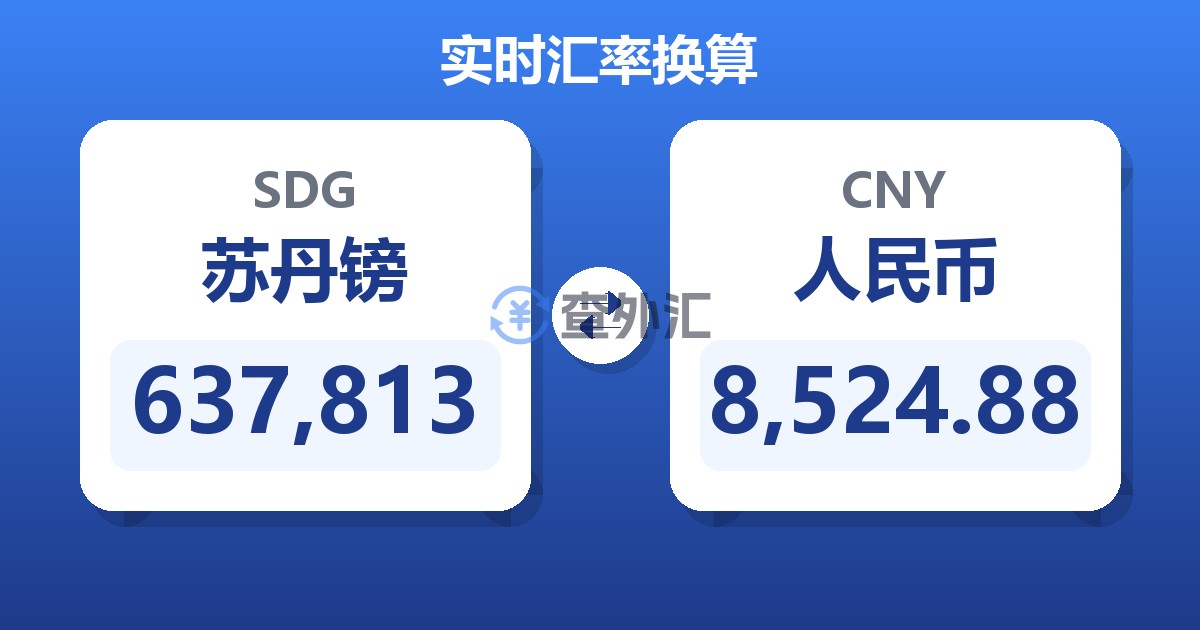 637,813苏丹镑兑人民币