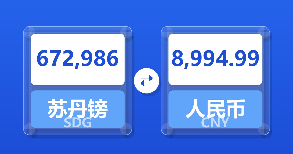 672,986苏丹镑兑人民币