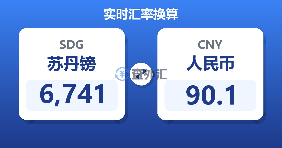 6,741苏丹镑兑人民币