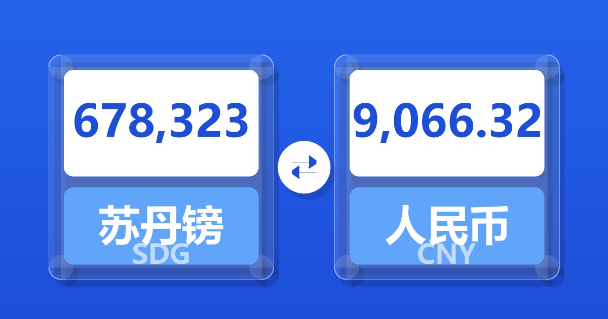 678,323苏丹镑兑人民币