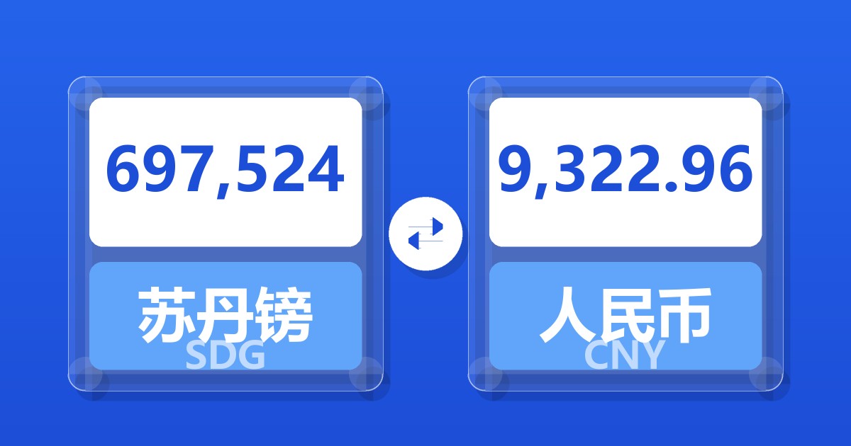 697,524苏丹镑兑人民币