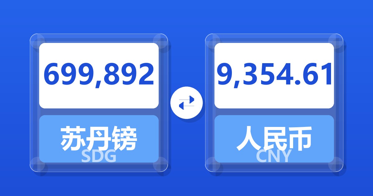 699,892苏丹镑兑人民币