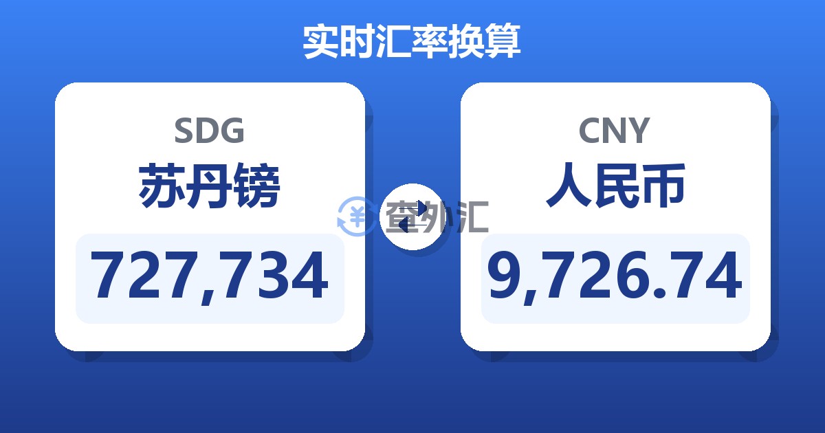 727,734苏丹镑兑人民币