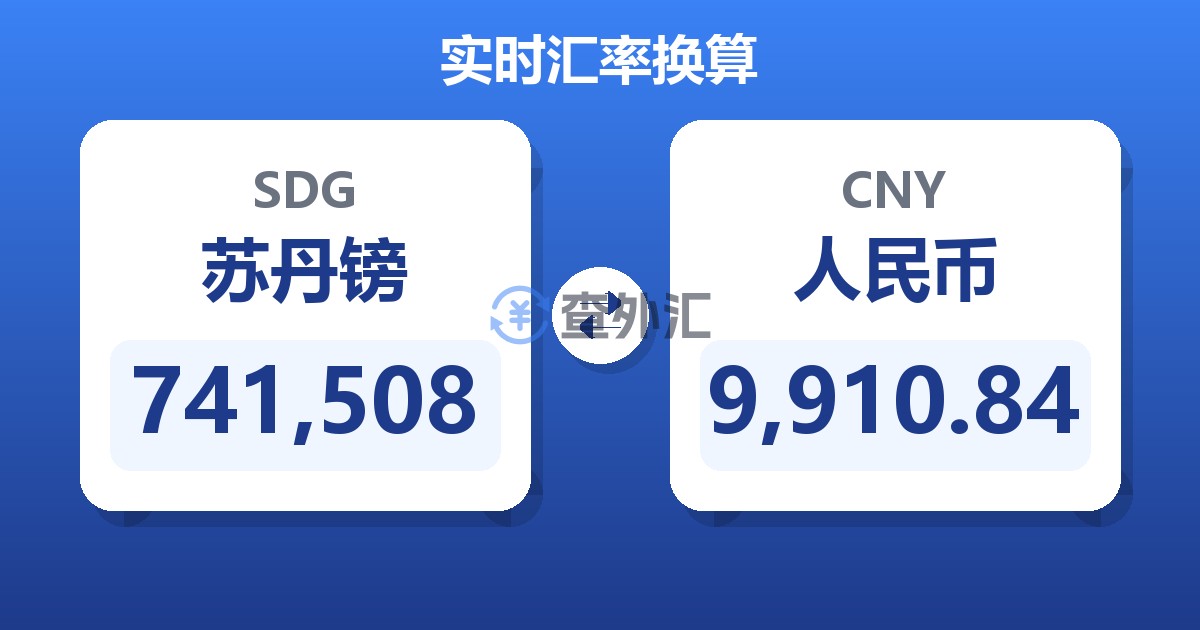 741,508苏丹镑兑人民币