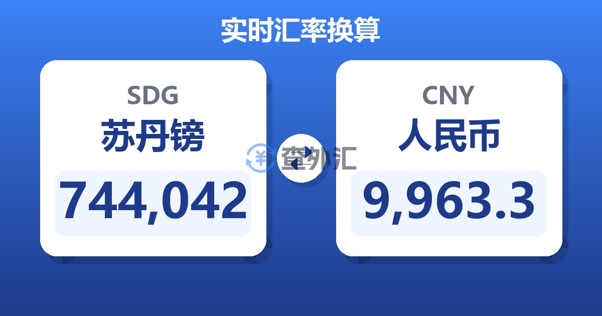 744,042苏丹镑兑人民币